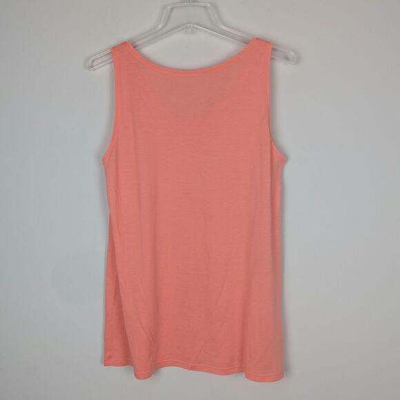 Eileen Fisher System Coral Silk and Cotton Shell Tank Top Medium - Picture 3 of 4
